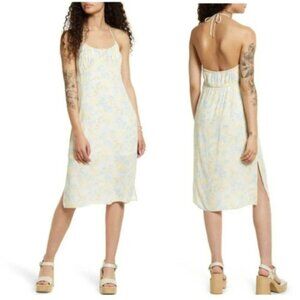 BP. Floral Halter Dress Teal Ivory Zel‎ Floral 1X